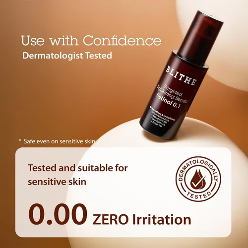 Vista 5 de BLITHE Suero de retinol 0.1 de apriete dirigido, cuidado concentrado firme y antiarrugas, formulado con retinol puro 0.1%, 1.0 fl oz