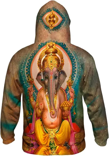 Vista 2 de Yizzam- India - Ganesh Hindu God - Allover Print - Sudadera para hombre