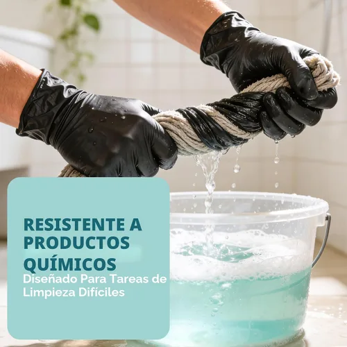 Vista 5 de GUSTO Black Nitrile Gloves - Disposable Heavy Duty 6 Mil