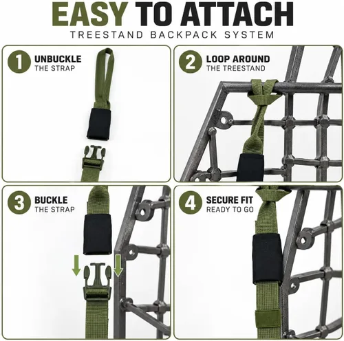 Vista 4 de Correas universales para mochila con soporte de árbol, sistema de transporte ajustable acolchado silencioso