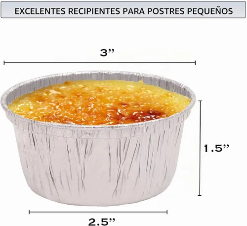 Vista 4 de Moldes desechables, tazas de aluminio para hornear de 4 onzas, resistentes, tazas de aluminio con conductividad térmica superior, adecuadas