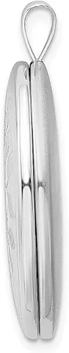 Vista 2 de Collar de cadena con dije ovalado de plata de ley 925 de 0787in para árbol de fotos al aire libre joyería fina para mujeres regalos para ella