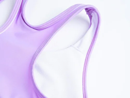 Vista 4 de JerrisApparel - Traje de baño de dos piezas para niñas. Traje de baño tipo tankini (camiseta sin mangas con short).