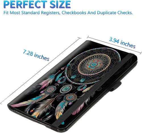Vista 149 de Funda para chequera para hombres y mujeres, cartera de cuero RFID con ranuras para tarjetas de crédito, soporte de cheques duplicados personales