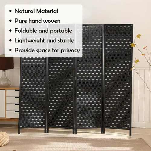 Vista 3 de Pantalla divisora de madera de 6 x 6 pies, divisor de pared para separación de habitaciones, pantalla de privacidad para interiores, independiente