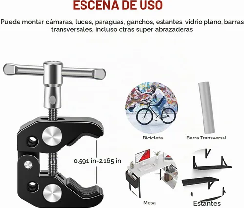 Vista 7 de Clip de micrófono con abrazadera de micrófono con tornillo de micrófono de 5/8 pulgadas, compatible con micrófono, soporte de micrófono y accesorios