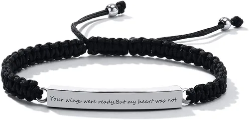 Vista 76 de Pulsera de urna personalizada para cenizas, recuerdos de joyería de cremación para mujeres y hombres, pulsera ajustable de cuerda tejida hecha a