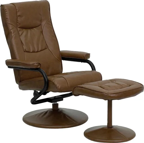 Vista 13 de Flash Furniture Rachel - Silla reclinable de LeatherSoft contemporánea multiposición con otomana, silla reclinable giratoria de 360 grados y juego