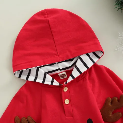 Vista 3 de Chirsmtas - Conjunto de gorro con capucha y cierre de botón unisex para otoño e invierno