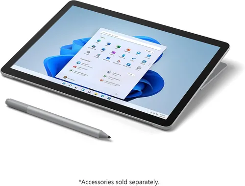 Vista 3 de Microsoft Surface Go 3 - Pantalla táctil de 10.5 pulgadas, Intel Core i3, 8 GB de memoria, SSD de 128 GB. Solo dispositivo, platino (último modelo)