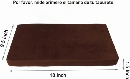 Vista 4 de Augld Paquete de 2 cojines rectangulares para taburete de sillín de 9.5 x Negro