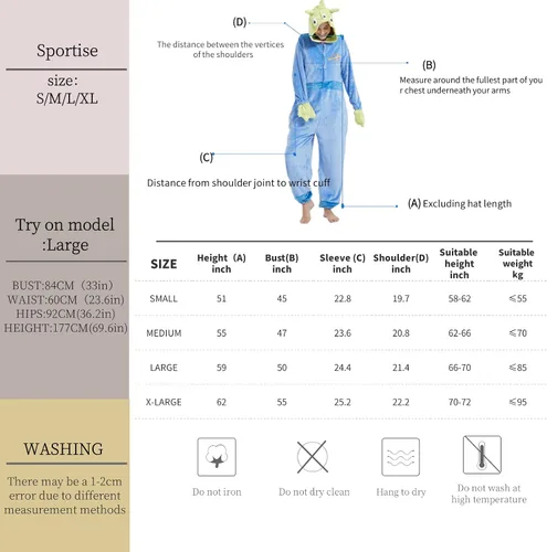 Vista 7 de Soptrise Christmas Halloween Unisex Onesie Pajamas Adults Cartoon Animal Cosplay Costume Jumpsuit Sleepwear