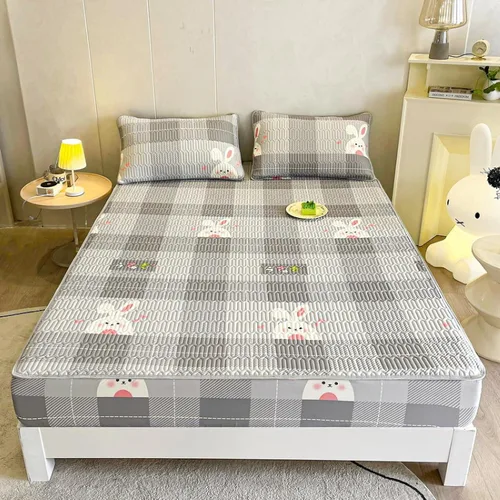 Vista 17 de FCLDESHOP Comfort Hotel - Sábana bajera ajustable con bolsillo profundo con estampado de látex de verano, para dormitorio de niños y niñas, Flor