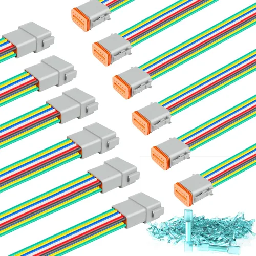 Vista 14 de Kit de 6 conectores Deutsch DT de 2 pines negro macho hembra arnés de cableado Deutsch Pigtail de 2 vías impermeable conector eléctrico automotriz