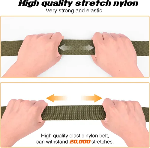 Vista 5 de Cinturones tácticos para hombre, cinturón militar de nailon elástico de 1.5 pulgadas con hebilla de liberación rápida resistente