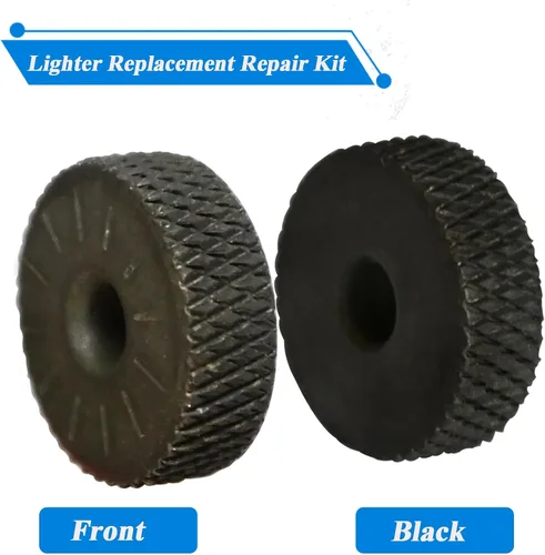 Vista 3 de Kit de reparación universal de repuesto para encendedores de aceite, rueda negra de pedernal