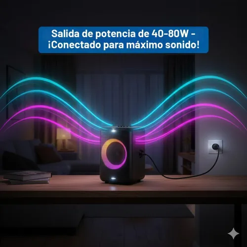 Vista 7 de PHILIPS X3206 Altavoz Bluetooth Party con graves profundos, batería de hasta 14 horas, luces de fiesta y efectos de karaoke, entrada de micrófono