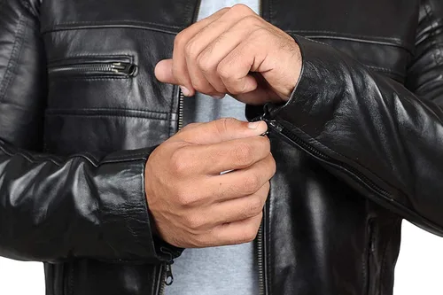 Vista 3 de fjackets Brown Leather Jacket Hombres - Real Lambskin Hombre Cuero Chaqueta
