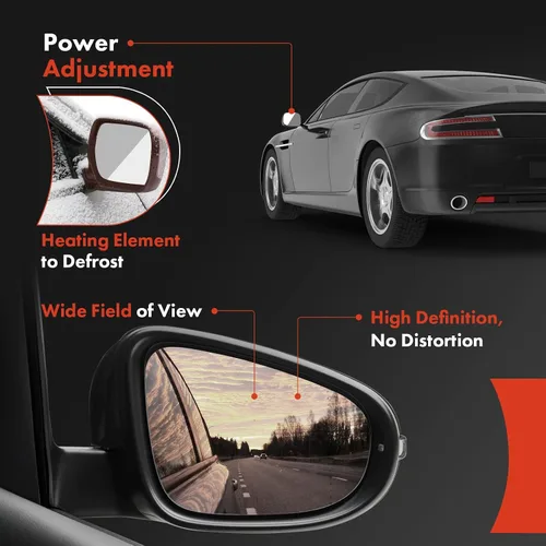 Vista 5 de A-Premium Par (2) Espejos de puerta eléctricos para conductor y pasajero - Compatible con Mazda CX-5 2015-2016 - Espejo retrovisor exterior negro