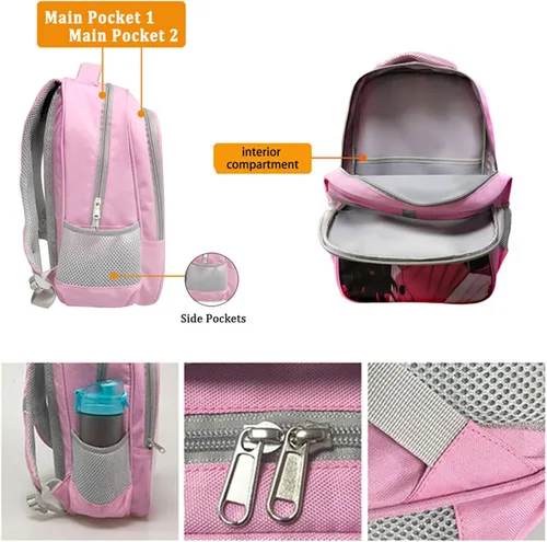 Vista 3 de Linda mochila ajustable bolsa de hombro de gran capacidad doble capa bolsa de viaje Daypack School, C1