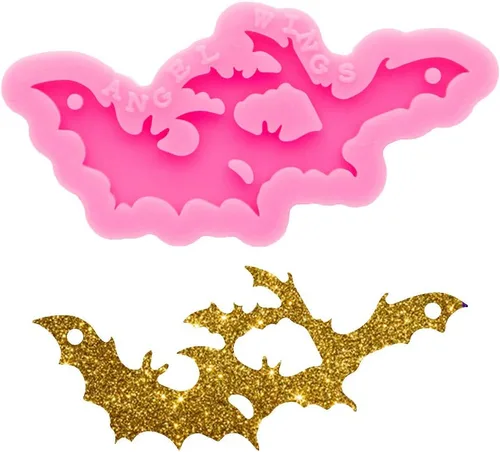 Vista 11 de Moldes de resina súper brillantes estilo fantasma de Halloween, molde de silicona epoxi para llavero con agujero, moldes de silicona para hacer