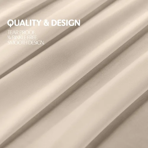 Vista 4 de Camino de mesa de gasa de tacto sedoso con dos estilos de lazos de cinta, camino de mesa beige arenoso, camino de mesa de boda de 29 x 120 pulgadas