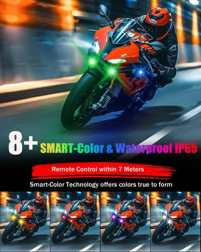 Vista 4 de Luces estroboscópicas LED inalámbricas con control remoto, luces de advertencia anticolisión recargables por USB, impermeables, luces LED