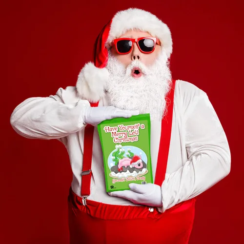 Vista 2 de Merry Lotl - Caramelo de algodón de Navidad – Regalos navideños para niños – Regalos para amantes de los ajolotes – Cesta de comida de Navidad