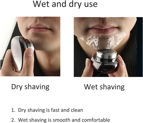 Vista 3 de Mini afeitadora portátil para hombre, Afeitadora EléCtrica para Hombre, Mini afeitadora eléctrica, mini afeitadora portátil (plateado)