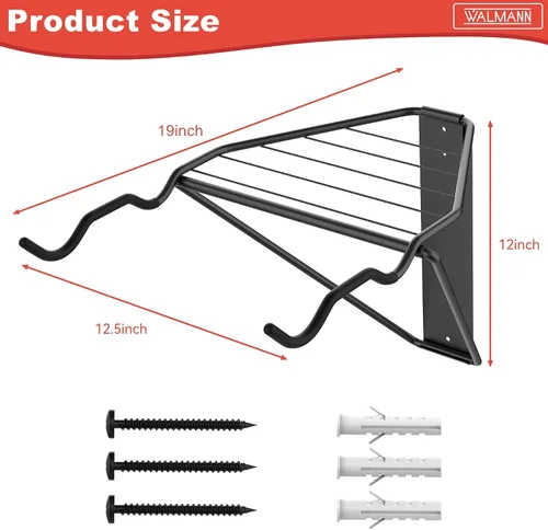 Vista 7 de WALMANN Soporte horizontal para bicicleta montado en la pared, plegable que ahorra espacio para 4 bicicletas, almacenamiento interior de bicicletas