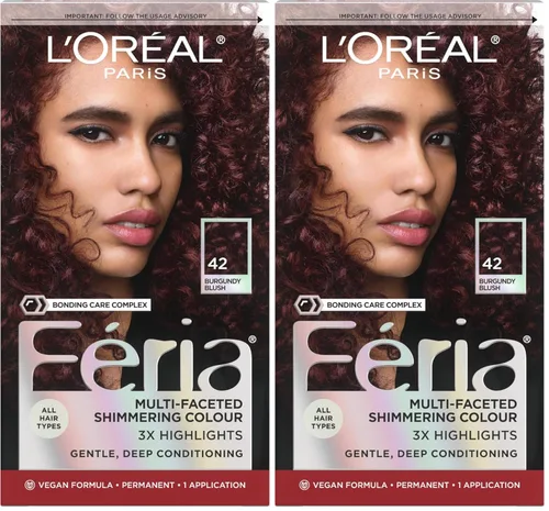 Vista 58 de L'Oreal Paris Feria - Tinte permanente brillante multifacético para el cabello, tinte de alta intensidad para reflejos 3X, 10 negro azabache