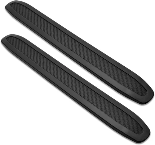 Vista 10 de runmade 4 piezas universales para parachoques trasero de automóvil, camión, SUV, protector lateral antiarañazos, tiras de goma negras