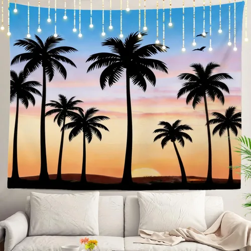 Vista 58 de Shrahala Modern Abstract Artwork Wall Tapestry, Orange Black Beige Wall Hanging Large Tapestry Decoration Polyester Fiber White Hem Around for Dorm