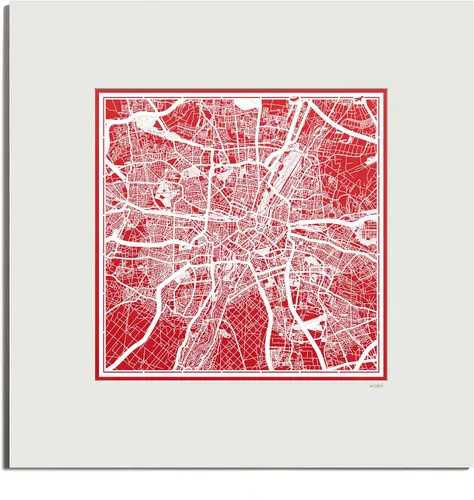 Vista 126 de O3 Design Studio Mapa de corte de papel de París, color negro mate, 20 x 20 pulgadas, arte en papel