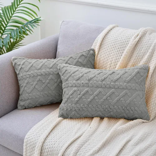 Vista 11 de uxcell Juego de 2 fundas de almohada de felpa de lana sintética, fundas de almohada con patrones geométricos, fundas de almohada decorativas