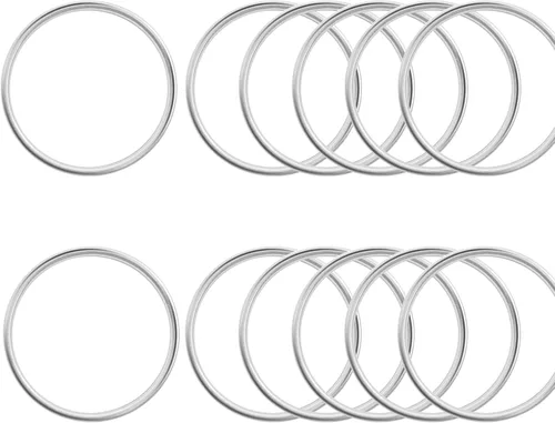Vista 8 de Mulutoo 12 piezas de anillos de macramé de metal de 1.6 pulgadas para hacer coronas de boda, decoración de macramé para colgar en la pared