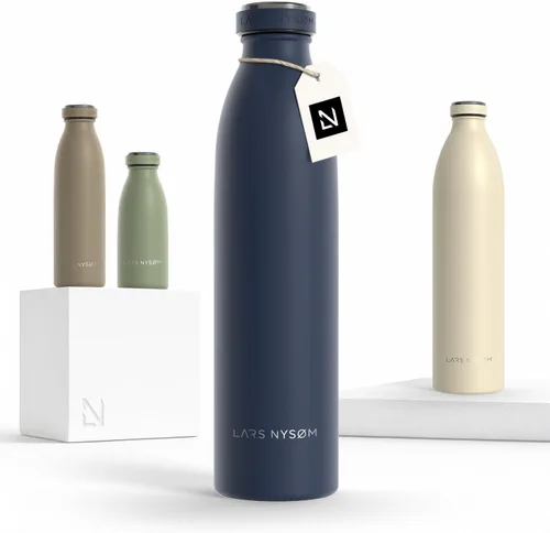 Vista 92 de LARS NYSØM Botella de agua aislada de acero inoxidable de 12 onzas, 17 onzas, 25 onzas, 34 onzas, 51 onzas, frasco térmico aislado para bebidas