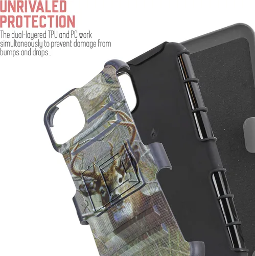 Vista 6 de Funda con clip para cinturón para Google Pixel 4 XL con funda híbrida de vidrio templado, funda protectora de cuerpo completo resistente a prueba