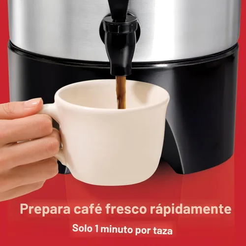 Vista 3 de Hamilton Beach Urna de café de 45 tazas y dispensador de bebidas calientes, color plateado Fast Brewing 1 Minute Per Cup Makes 15-45 Cups