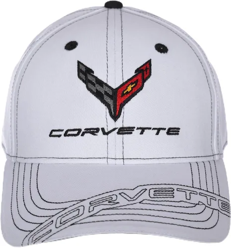 Vista 5 de JH DESIGN GROUP Men's Chevy Corvette C8 Logo Cap Adjustable Black Hat