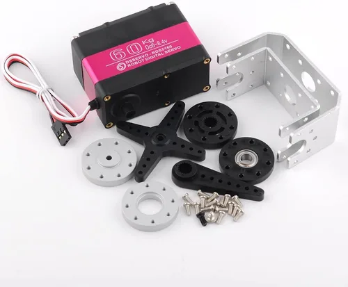 Vista 5 de RDS5160 Servo 132.3 lbs RC Digital Servo High Torque Mental Gear 180 270 grados con disco de montaje en forma de U para 1/5 RC Car Robotics DIY