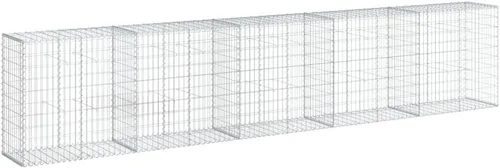 Vista 55 de vidaXL Cesta de gavión con tapa, 39.4 x 19.7 x 39.4 pulgadas, hierro galvanizado rectangular, resistente a la intemperie, montaje sin herramientas