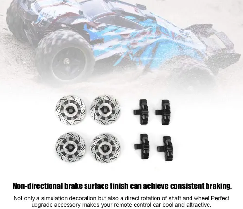 Vista 4 de Disco de freno a control remoto, aleación de aluminio, ligero, duradero, rotor de freno a escala 1/7 para carreras de deriva desierto Offroad RC