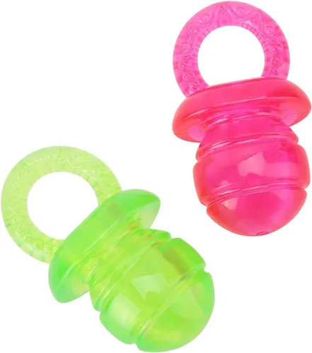 Vista 6 de Ymiko Chupete de bebé para cachorros y perros masticables, juguete de goma para dejar de masticar para cachorros pequeños y perros grandes, tetinas