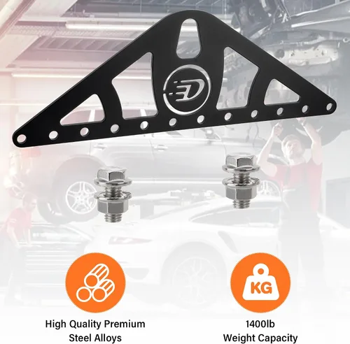 Vista 4 de Eslinga de Elevación de Motor de Servicio Pesado, Correas de Nylon Ajustables de 2 o 4 Puntos con Placa de Elevación de Acero, Capacidad de 1,200