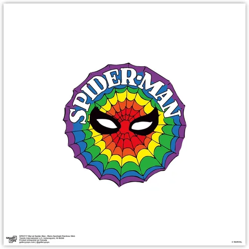 Vista 9 de Trends International Gallery Pops Marvel Spider-Man - Póster de pared retro con diseño de arco iris, 12.00 x 12.00 pulgadas, versión de marco negro