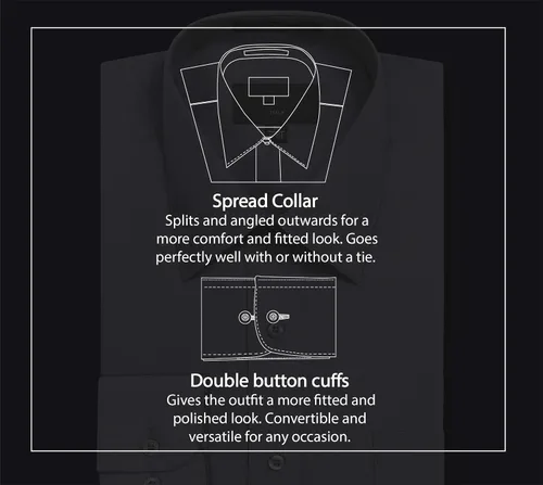Vista 2 de Allsense Men's Long Sleeve Regular Fit Dress Shirts