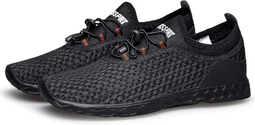 Vista 8 de DOUSSPRT Men's Water Shoes Quick Dry for Beach Swim Pool Fishing Negro (Allblack)