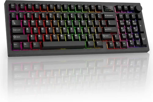 Vista 9 de TECWARE Spectre Teclado mecánico para juegos 96% RGB Pantalla LCD personalizable Inalámbrico de tres modos con perilla Montaje en junta
