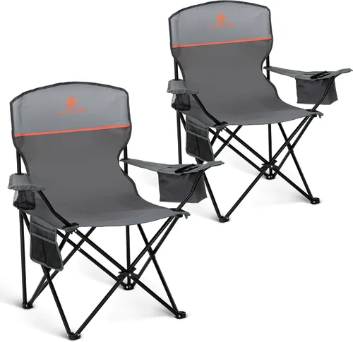 Vista 10 de HIGH POINT SPORTS Paquete de 2 Sillas de Camping Portátiles para Adultos, Silla de Campamento Plegable para Exteriores Sillas de Jardín Ligeras